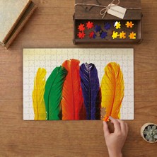 Renkli Tüyler Tasarımı 240 Parça Ahşap Puzzle Ahşap Kutuda  MP04607