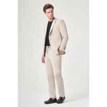 İmza Taş Mono Yaka 6 Drop Slim Fit Beli Lastikli Takım Elbise 1001260194