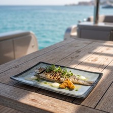 Happy Chef Grey Quartz 2'li Dikdörtgen Tabak Seti, 34,6X23,7 cm - H.3,1 cm , Thermoset Melamin