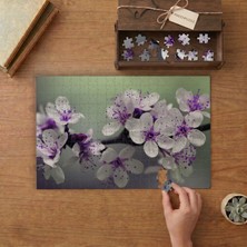 Dalda Kiraz Çiçekleri Tasarımı 240 Parça Ahşap Puzzle Ahşap Kutuda  MP05645