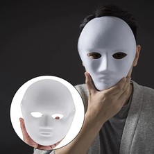 ALK Beyaz Renk Boyanabilir Anonim Tam Yüz Cosplay Maske 24X18 cm