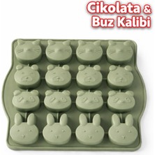 CKM Silikon 1 Adet Mint Yeşili 16’lı Isıya Dayanıklı Yanmaz Yapışmaz Silikon Çikolata Buz Kalıbı