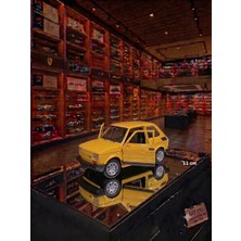 Oyuncak Sahili Fiat 126 P Klasik Diecast Metal Araba Kapılar Açılır 11CM Çekbırak Orjnal Koleksiyon Model Metalic Sarı