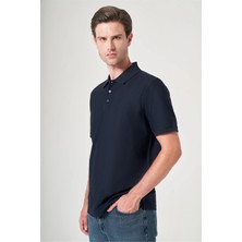 İmza Lacivert Polo Yaka Kısa Kol Cepsiz Comfort Fit %100 Pamuk Tişört 1011260162