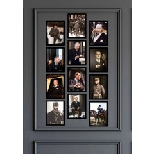 Nt Handmade Mustafa Kemal Atatürk Tablo Seti 12 Parça – Modern Çerçeve Görünümlü Dekoratif Duvar Süsü