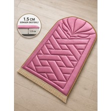 Yüsrina Home Yüsrina Ipek Kadife 1.5 cm Süngerli, Özel Nakış Detaylı Namazlık, Ortopedik Seccade + Çanta