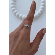 Leo'Stone Premium Zirkon Taşlı Düğüm Model Ayarlanabilir Kadın Yüzük