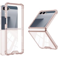 Halkhouse Samsung Galaxy Z Flip 7 Kılıf Full Camlı Renkli Sert Silikon Kıpta Kapak