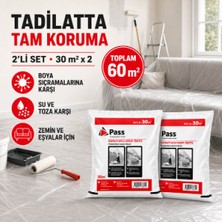 Pass Koruyucu Hışır Örtü 4 × 7,5 Metre 2’li Set – Toplam 60 M² Boya ve Tadilat Örtüsü