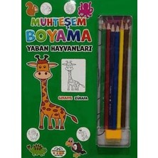 TUX Muhteşem Boyama - Yaban Hayvanları + 6lı Boya Kalemi