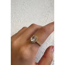 Leo'Stone Özel Seri Ovelia Baget Tek Taş Yarım Tur Minimal Taşlı Tasarım Ayarlanabilir Kadın Çelik Yüzük