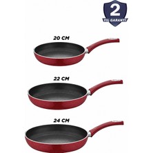 Taç 3 Parça Ultra Titan Tava Seti 20-22-24 cm Kırmızı
