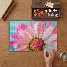 Güzel Pembe Çiçek Tasarımı 240 Parça Ahşap Puzzle Ahşap Kutuda  MP05150