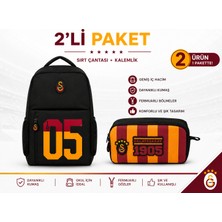 Galatasaray Lisanslı 3 Bölmeli Sırt Çantası 1905 Baskılı 26505+ Kalem Kutusu 26928