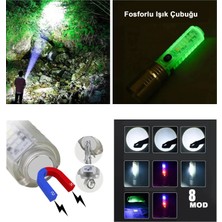 TUX El Feneri 8 Mod Şarjlı Fosforlu Mıknatıslı LED El Feneri