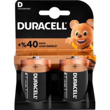 Duracell Alkalin Büyük Boy D Pil 2li