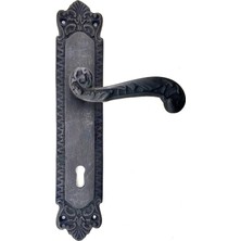 ALK Antika Tarz Dekoratif Pirinç Sultan Yale Kapı Kolu - 270X54MM, Oksit