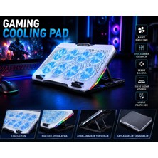 Jolita Game Garaj Slayer R9T 16'' Uyumlu 8 Fanlı Rgb LED Işıklı Laptop Soğutucu Standı
