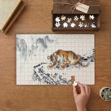 Karlı Ormandaki Kaplan Tasarımı 240 Parça Ahşap Puzzle Ahşap Kutuda  MP04461