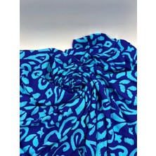 Elna Kumaş Mavi Ikat Desenli Pamuk Viskon Kumaş – Hafif Dökümlü | 150 cm En