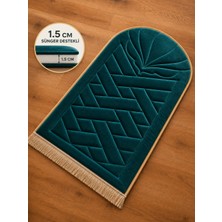 Yüsrina Home Yüsrina Ipek Kadife 1.5 cm Süngerli, Özel Nakış Detaylı Namazlık, Ortopedik Seccade + Çanta