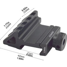 ALK Taktik 45 Derece Açı Ofset Yan Adaptörü Rts 20MM Picatinny Ray