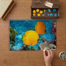 Maskeli Kelebek Balıkları - Denizaltı Canlıları Tasarımı 240 Parça Ahşap Puzzle Ahşap Kutuda  MP05667
