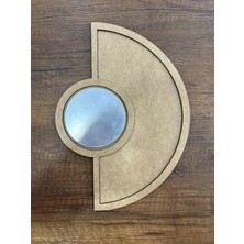 Karsan Mozaik 40X33CM Yarım Ayna Ham Ahşap - Boyanabilir Dekoratif Ahşap Ayna
