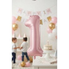 Çavuş E-Ticaret Pembe Rengi 1 Rakam Folyo Balon 76 cm 1 Yaş Balonu Doğum Günü