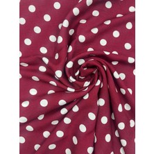Elna Kumaş Bordo Puantiyeli Viskon Kumaş – Dökümlü Elbiselik | 150 cm En