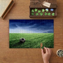 Futbol Topu - Kale - Çimenler Tasarımı 240 Parça Ahşap Puzzle Ahşap Kutuda  MP05896