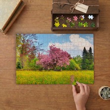 Kiraz Çiçeği Ağacı - Doğa - Manzara Tasarımı 240 Parça Ahşap Puzzle Ahşap Kutuda  MP02298