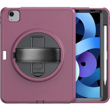 Uravas Store Newface Ipad 2022 10.9 (10.nesil) Kılıf Hand Strap Tablet Kılıfı - Mürdüm