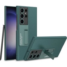Halkhouse Galaxy S24 Ultra Kılıf Kıpta Standlı Deri Görünümlü Kamera Korumalı Kapak