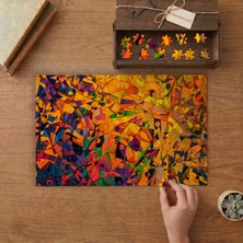 Renkli Soyut Resim Tasarımı 240 Parça Ahşap Puzzle Ahşap Kutuda  MP05706