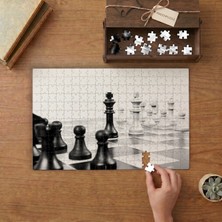 Satranç - Piyonlar - Şah Mat Tasarımı 240 Parça Ahşap Puzzle Ahşap Kutuda  MP05153