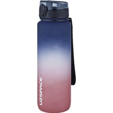 Uzspace Fiftyfifty 1000ML Büyük Boy Çift Renk Softtouch Ff Collection Su Matarası Lacivert-Kırmızı