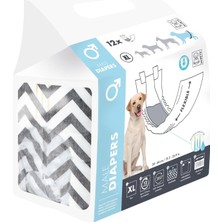 M-Pets Dıapers Erkek Köpekler Için Külot (Xl) 12Lİ