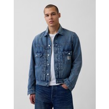 Gap Erkek Mavi Keith Haring Icon Denim Ceket