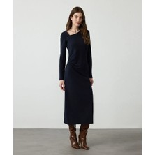 Miss İpekyol Asimetrik Yaka Penye Elbise IW6260002106015