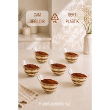 Ezupack Plastik Asimetrik Sunum Kasesi Tatlı Kasesi Kübik Prizma Kase Magnolya, Puding, Meze, Tiramisu Cup