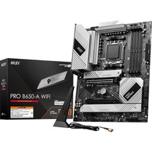 MSI Msı Pro B650-A Wıfı Am5 Ddr5 7600MHZ(OC) HDMI 3x M.2 USB 20 Gbps 2.5g Lan Wı-Fı 6e Atx