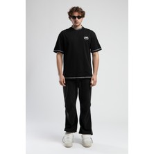 Ecko Unltd. ROCKAWAY Siyah Bisiklet Yaka Nakışlı Oversize Erkek Tshirt