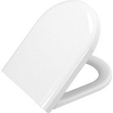 Vitra Universal Klozet Kapağı 85-003-009, Yavaş Kapanır, Duroplast, Etekli Tip, Krom Menteşeli, Beya
