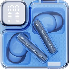 Hype Store Qcy T31 Neo Enc 4 Mikrofon Dijital Güç Göstergesi Bluetooth 5.3 Kablosuz Kulaklık Mavi