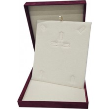 Yakut Süet Büyük Kare Set Kutusu (19X22 Cm) (Bordo)