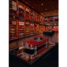 Oyuncak Sahili Mercedes Benz 220 Klasik Nostalji Model Metal 11.6cm Araba Kapıları Açılır Orijinal Koleksiyon Metalic Kırmızı