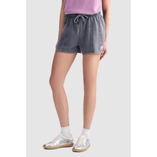Ecko Unltd. Ecko Red Emery Loose Fit Mini Baskılı %100 Pamuk Kadın Gri Şort