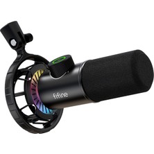 Fifine Fıfıne USB Oyun Mikrofonu, Pc Için Rgb Dinamik Mikrofonlar, Sessiz Düğmeli, Tak ve Çalıştır Kardioid