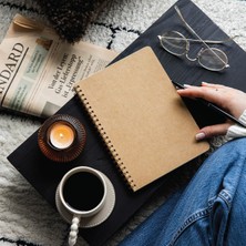 Paperora A5 Kraft Karton Kapak 70 Yaprak 110 Gram Çizgili Not Defteri